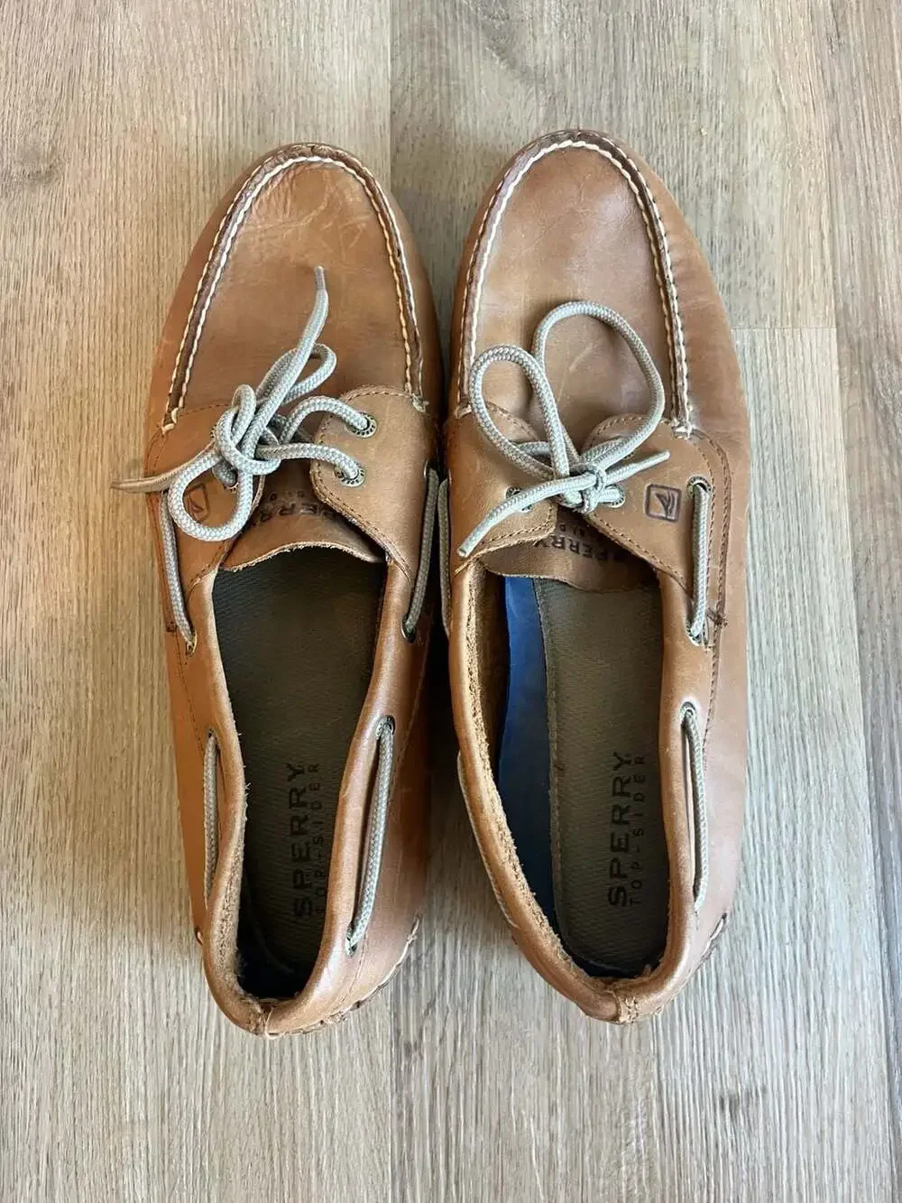 Sperry Top-Sider, Leather Boat Shoes, Tan Brown, Vacation, Preppy, Slip Ons, 13